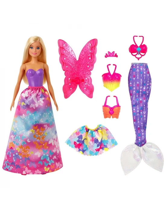 Barbie Dreamtopia Dönüşen Prenses Bebek Oyun Seti