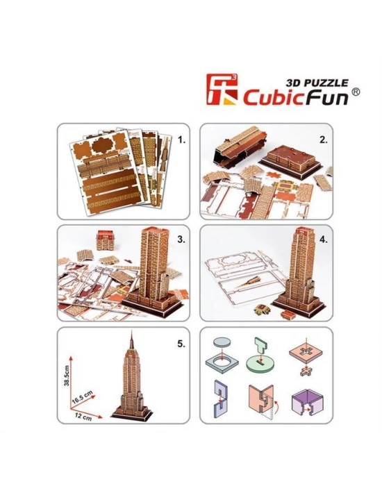Cubic Fun 3D 39 Parça Puzzle Empire State Binası - ABD