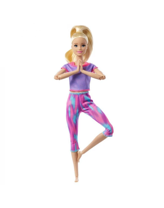 Barbie Sonsuz Hareket Bebeği - Sarışın, desenli taytlı