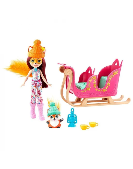 Enchantimals Felicity Fox ve Flick Fantastik Kar Kızağı Oyun Seti