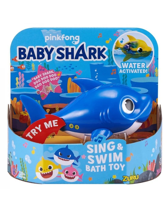 Baby Shark Sesli ve Yüzen Köpekbalığı Figür Mavi