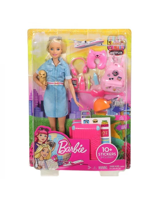 Barbie Seyahatte Bebeği ve Aksesuarları