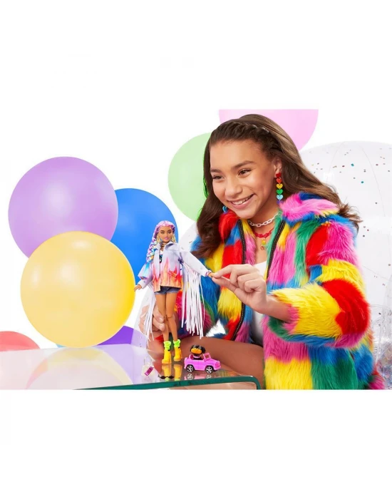 Barbie Extra Renkli Örgü Saçlı Bebek