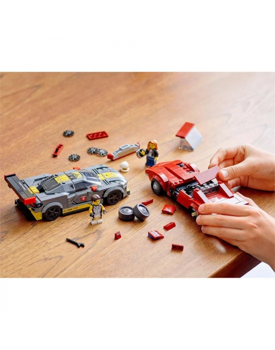 Lego Speed Champions Chevrolet Corvette C8.R Yarış Arabası ve 196