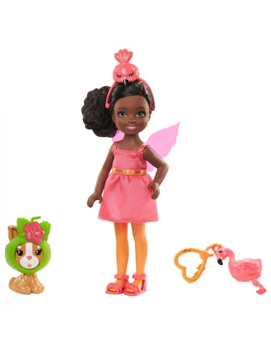 Barbie Kostümlü Chelsea ve Hayvacığı Oyun Setleri GJW30