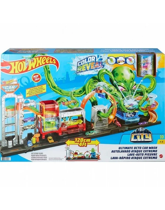Hot Wheels Dev Ahtapot ile Araba Yıkama Oyun Seti