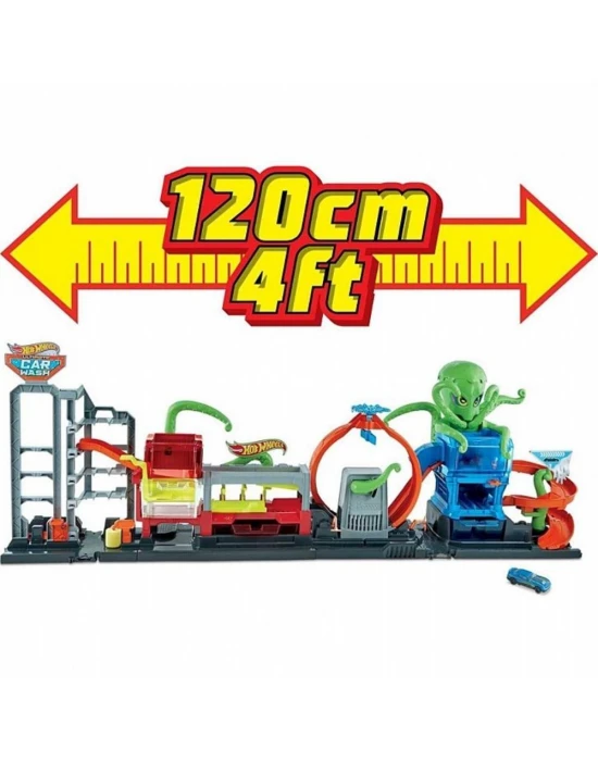 Hot Wheels Dev Ahtapot ile Araba Yıkama Oyun Seti