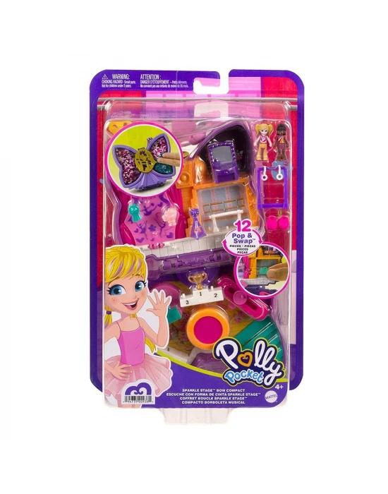 Polly Pocket Işıltılı Sahne Fiyonklu Kompakt Oyun Seti