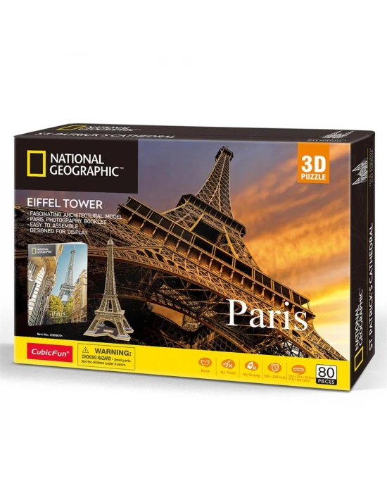CubicFun National Geographic Eyfel Kulesi 3D Puzzle 80 Parça