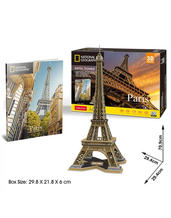 CubicFun National Geographic Eyfel Kulesi 3D Puzzle 80 Parça