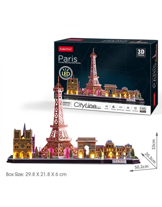 CubicFun Paris 3D Puzzle 115 Parça LED Işıklı