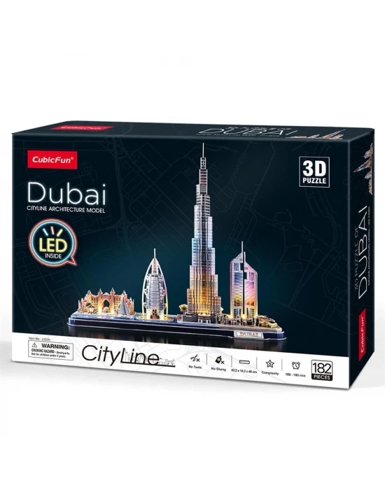 CubicFun Dubai 3D Puzzle 182 Parça LED Işıklı
