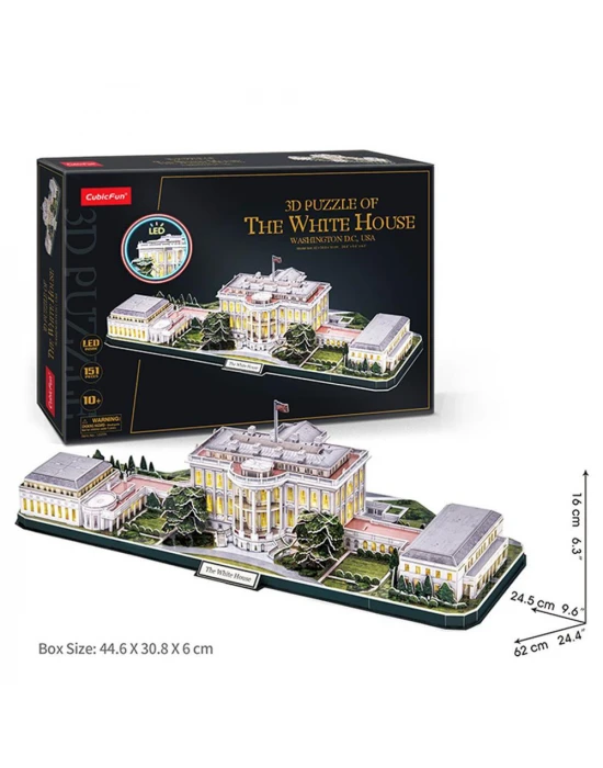 CubicFun Beyaz Saray 3D Puzzle 151 Parça LED Işıklı