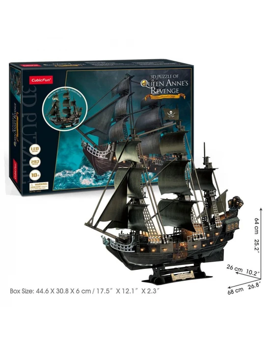 CubicFun Queen Annes Revenge 3D Puzzle 293 Parça LED Işıklı