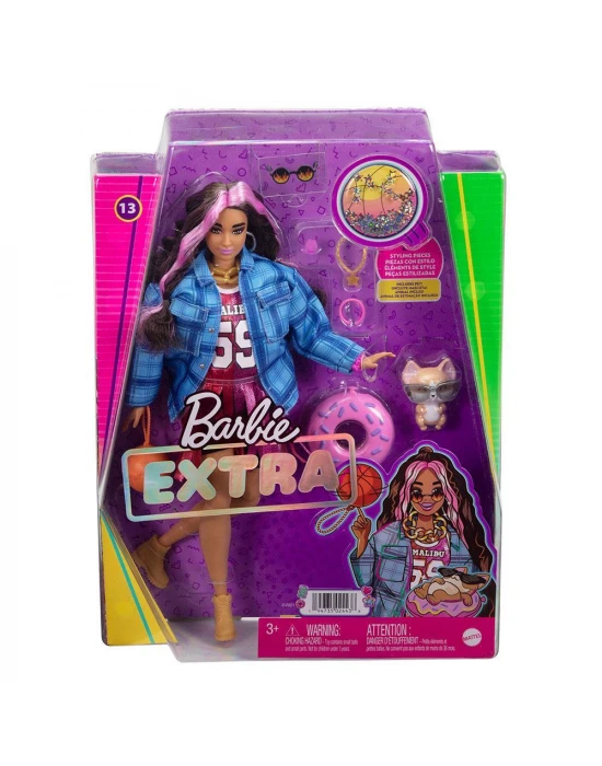 Barbie Extra Ekose Ceketli Bebek