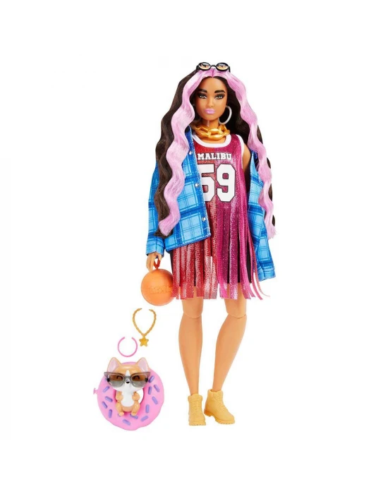 Barbie Extra Ekose Ceketli Bebek