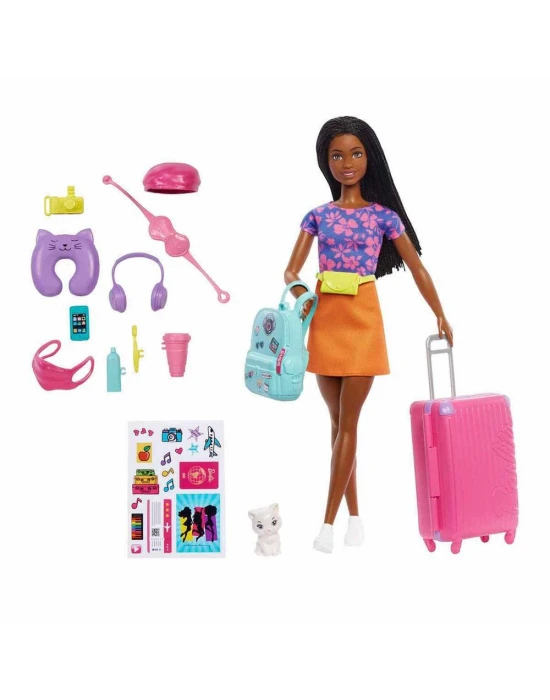 Barbie Brooklyn Seyahatte Bebeği ve Aksesuarları