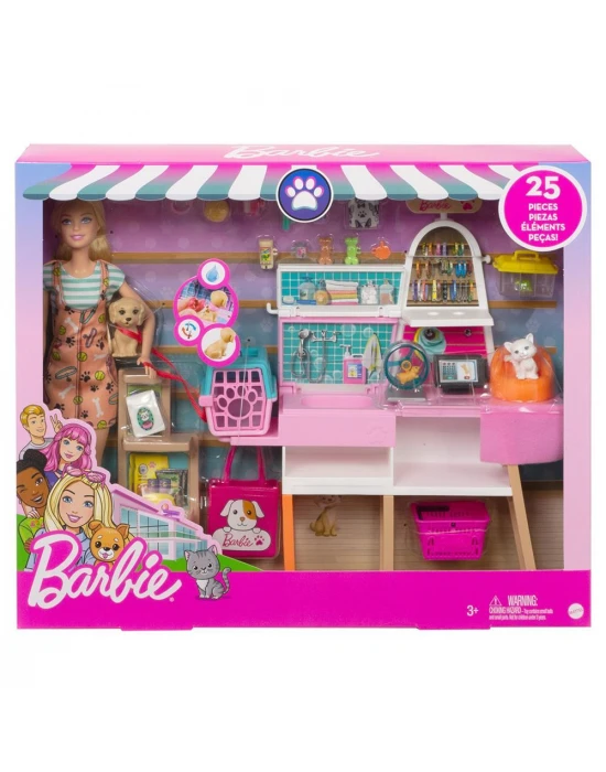 Barbie ve Evcil Hayvan Dükkanı Oyun Seti