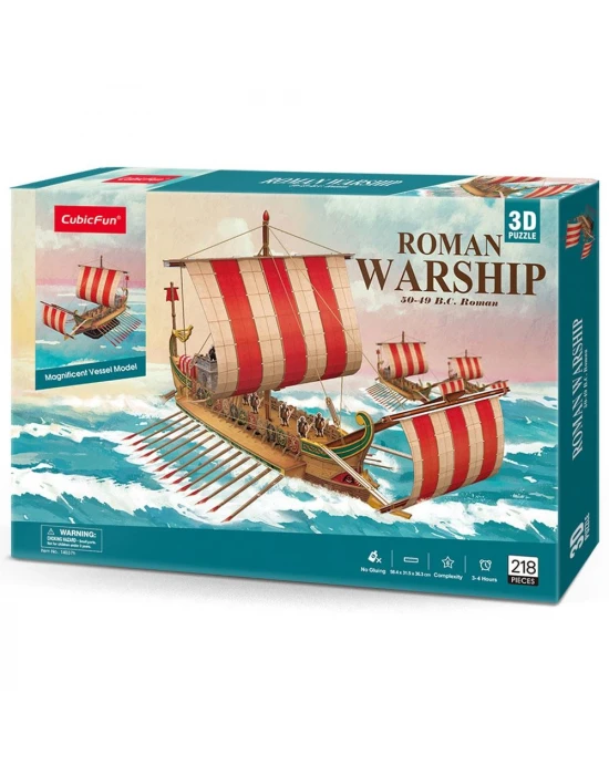 Cubic Fun 218 Parça Puzzle Antik Roma Savaş Gemisi