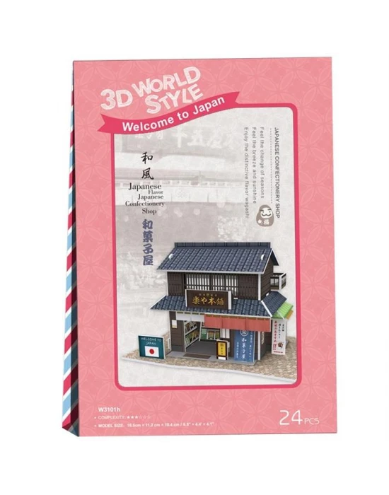 Cubic Fun 3D 24 Parça Puzzle Japon Şekerleme Dükkanı