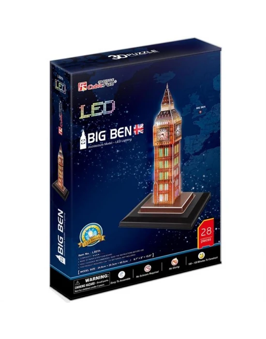 Cubic Fun 3D 28 Parça Puzzle Big Ben Saat Kulesi - İngiltere(Led