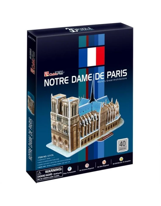 Cubic Fun 3D 40 Parça Puzzle Notre Dame Kilisesi - Fransa