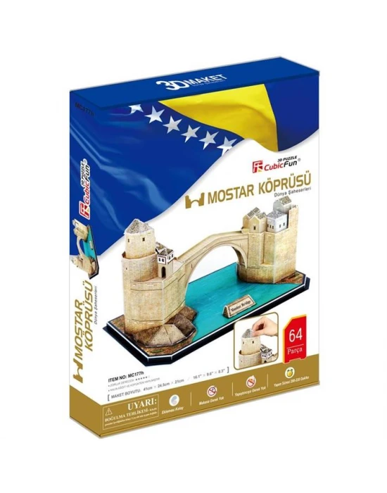 Cubic Fun 3D 64 Parça Puzzle Mostar Köprüsü - Bosna Hersek