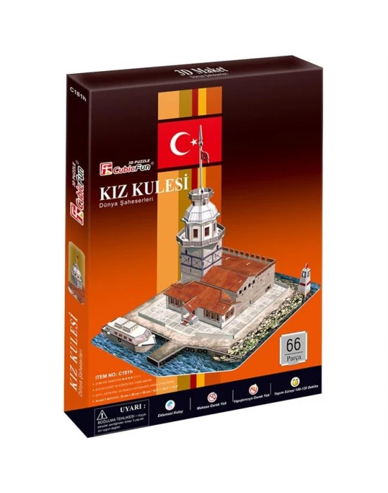 Cubic Fun 3D 66 Parça Puzzle Kız Kulesi