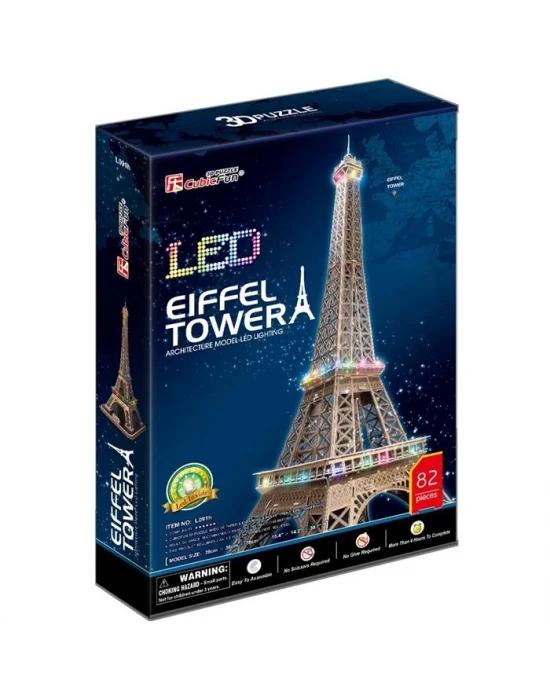 Cubic Fun 3D 82 Parça Puzzle Eiffel Kulesi - Fransa (Led Işıklı)