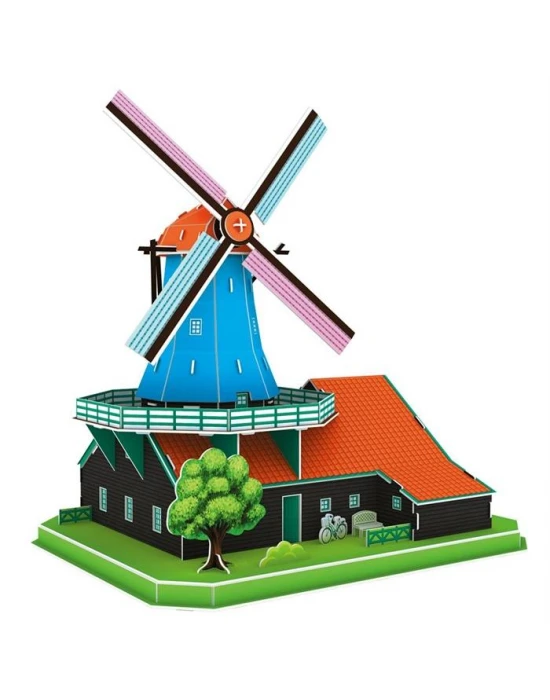 Cubic Fun 3D Puzzle 71 Parça Yel Değirmeni - Hollanda