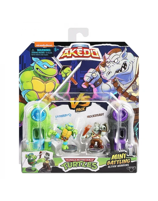 Akedo TMNT Leonardo ve Rocksteady 2li Figür