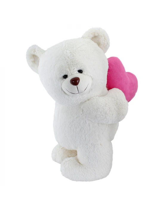 Arkada Kalp Tutan Ayakta Peluş Ayı 55 cm - Krem