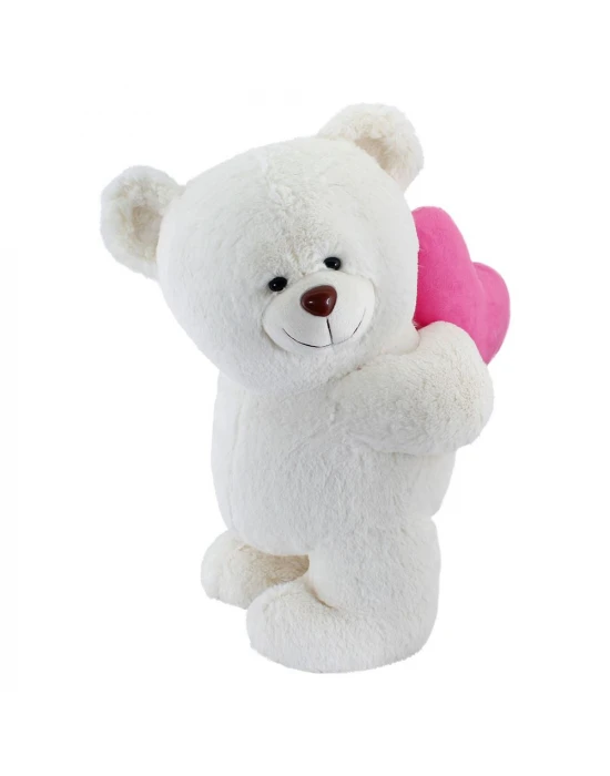 Arkada Kalp Tutan Ayakta Peluş Ayı 55 cm - Krem