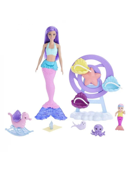 Barbie Dreamtopia Denizkızı Bebek ve Çocuk Oyun Alanı HLC30