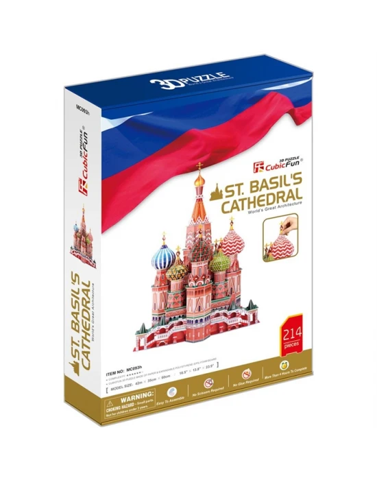 Cubic Fun 3D 173 Parça Puzzle St.Aziz Vasil Katedrali - Rusya