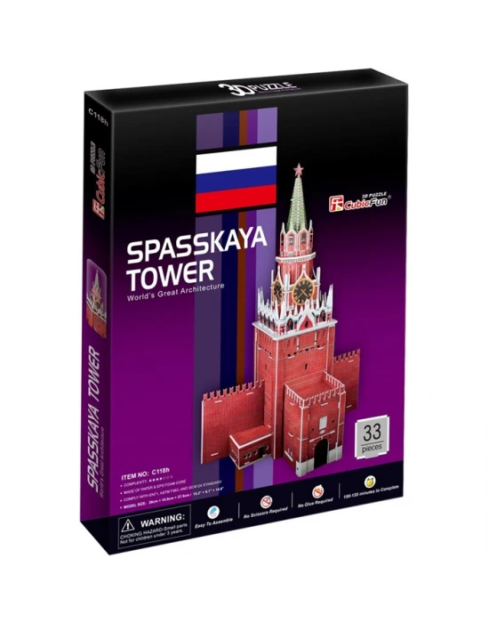 Cubic Fun 3D 33 Parça Puzzle Spasskaya Kulesi-Rusya