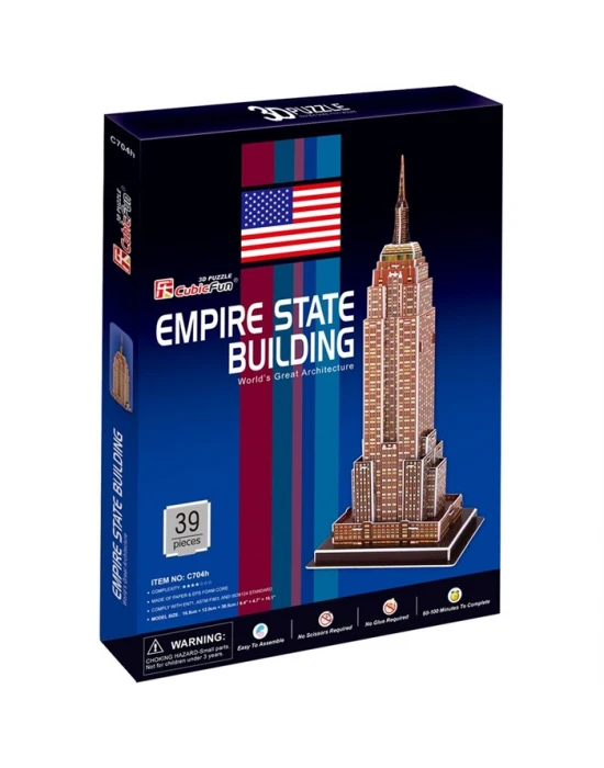 Cubic Fun 3D 39 Parça Puzzle Empire State Binası - ABD