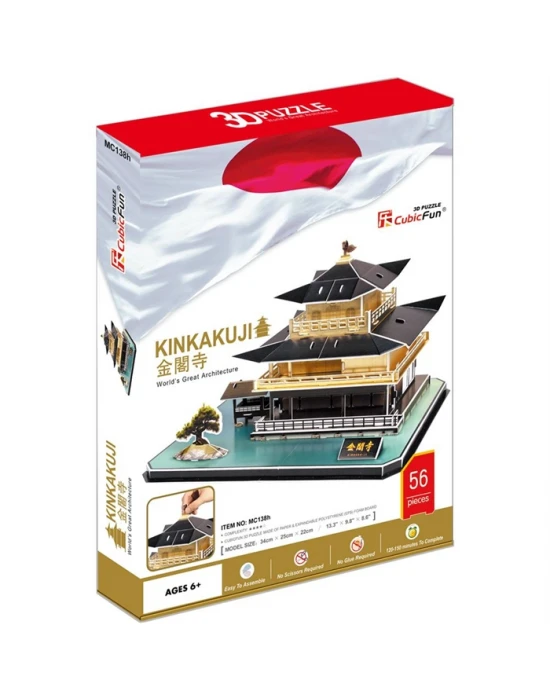 Cubic Fun 3D 56 Parça Puzzle Kinkakuci Tapınağı - Japonya