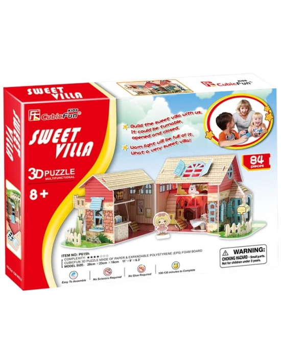 Cubic Fun 3D 84 Parça Puzzle Sevimli Villa Bebek Evi