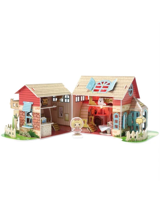 Cubic Fun 3D 84 Parça Puzzle Sevimli Villa Bebek Evi