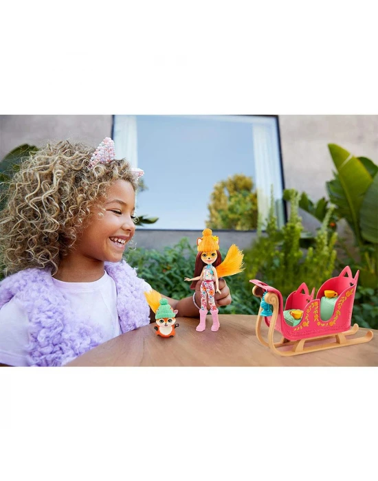 Enchantimals Felicity Fox ve Flick Fantastik Kar Kızağı Oyun Seti