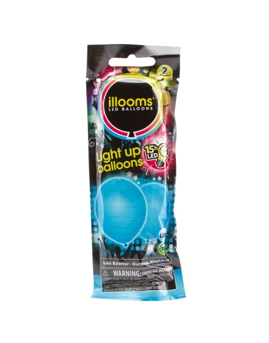 Illooms Led Işıklı Balon 2’li Paket Mavi Renk