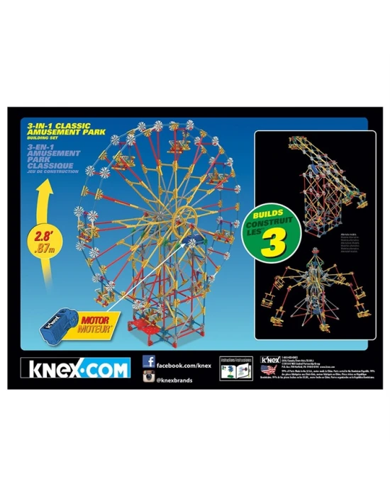 K’Nex 3-in-1 Klasik Lunapark Seti (Motorlu) Thrill Rides Knex 170