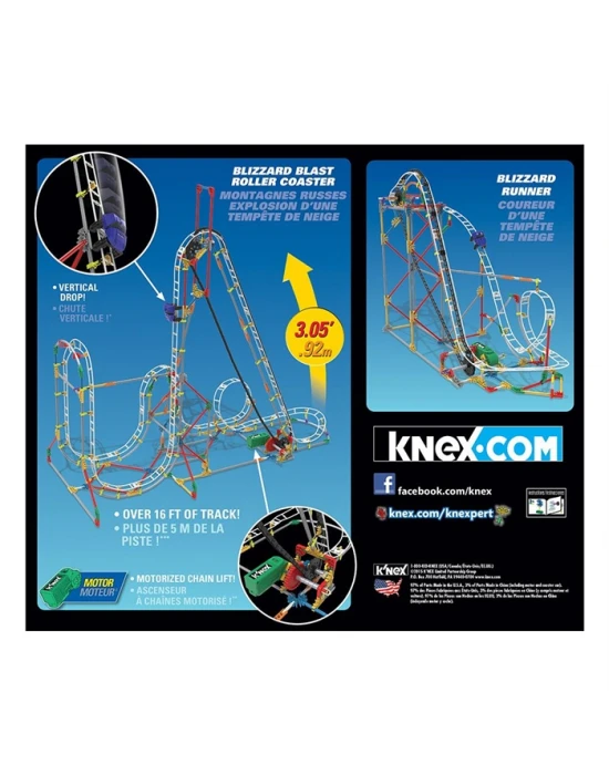 K’Nex Blizzard Blast Roller Coaster Seti (Motorlu) Thrill Rides K