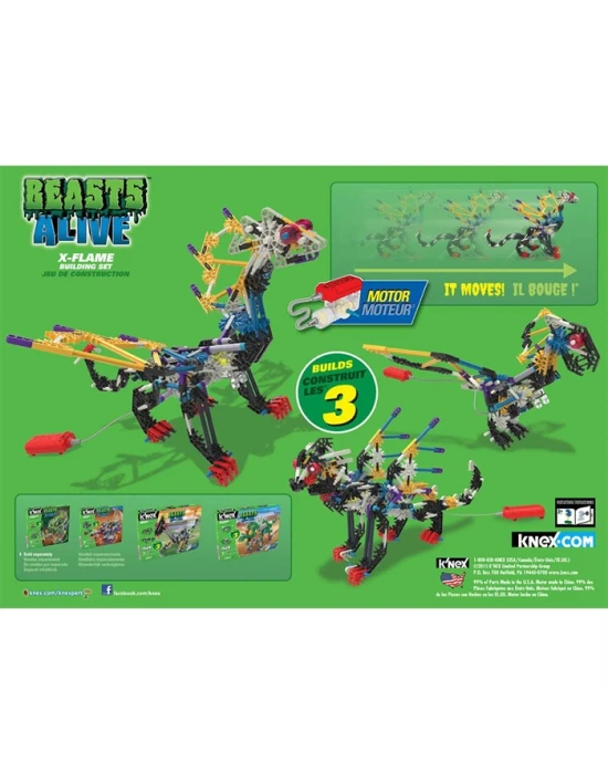 K’Nex X-Flame Yapım Seti (Motorlu) Beasts Alive Knex 34692