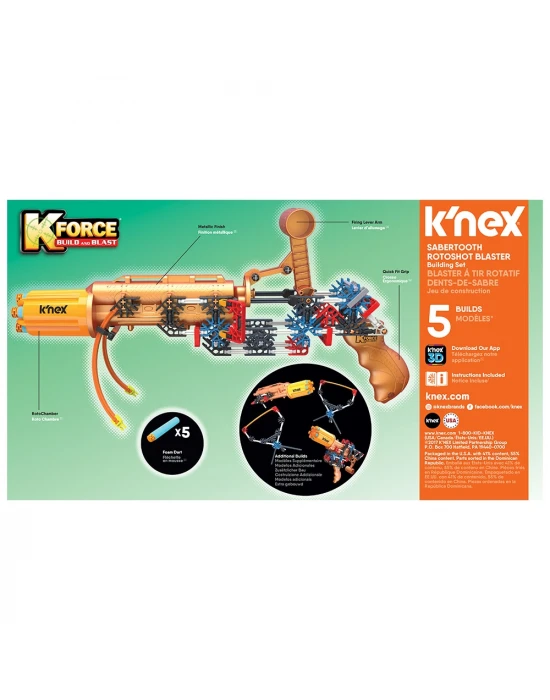 KNex K-Force Sabertooth Rotoshot Blaster Building Set 47024