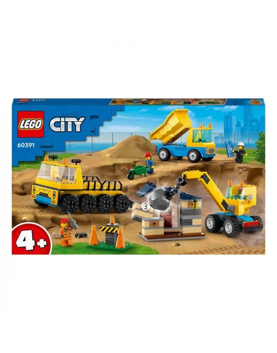 LEGO City İnşaat Kamyonları ve Yıkım Gülleli Vinç 60391