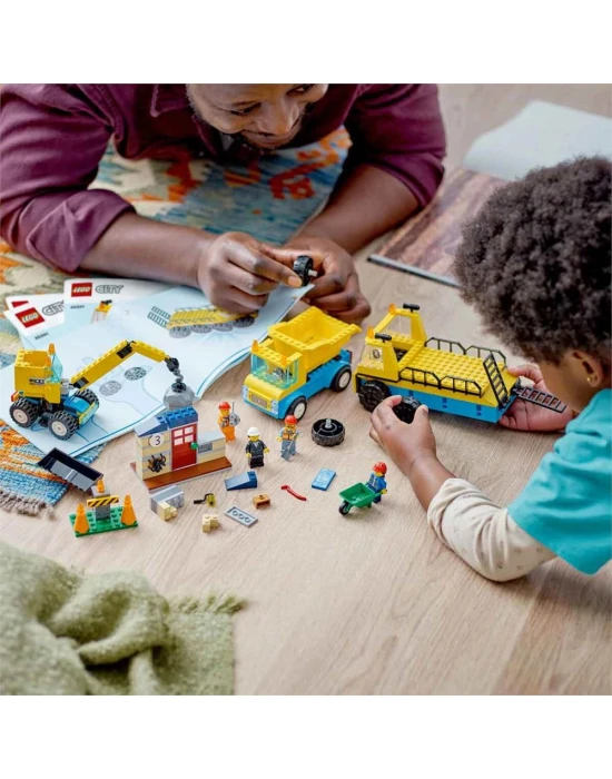 LEGO City İnşaat Kamyonları ve Yıkım Gülleli Vinç 60391