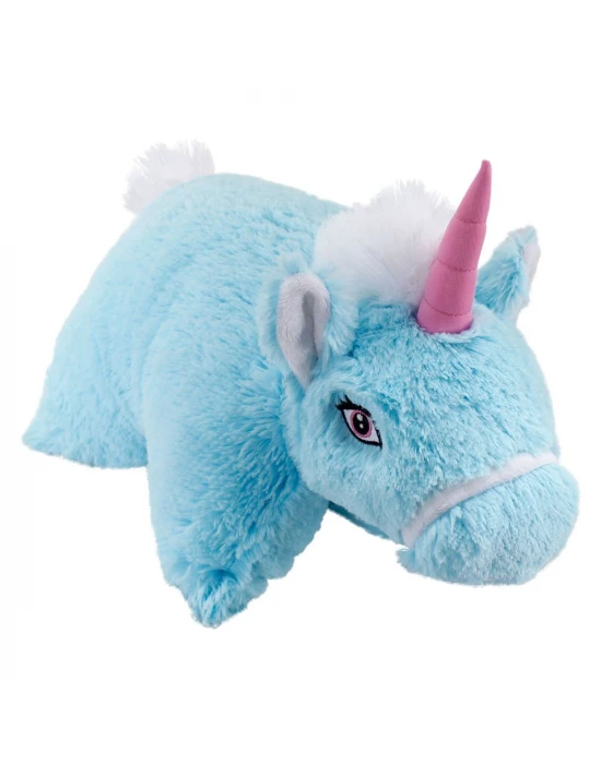 Unicorn Katlanır Yastık Peluş Mavi