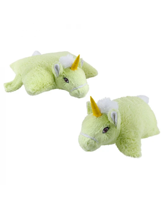 Unicorn Katlanır Yastık Peluş Yeşil
